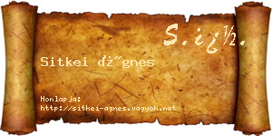 Sitkei Ágnes névjegykártya