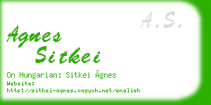 agnes sitkei business card