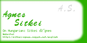agnes sitkei business card